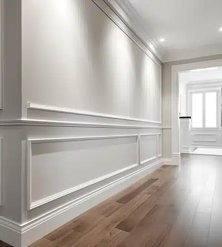 Seamless baseboard installation in a transformed space.